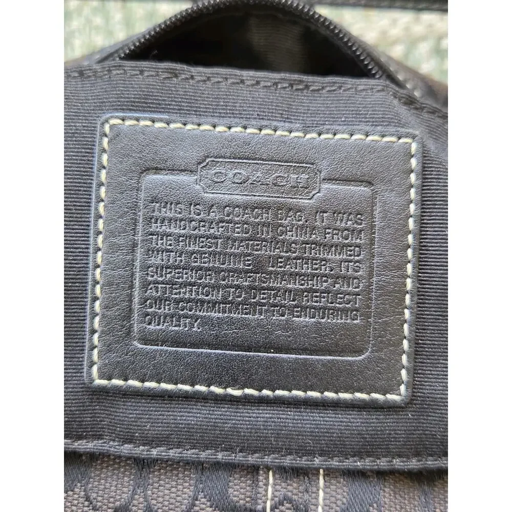 VTG Coach Signature Monogram Jacquard Canvas Mini Pouch Purse Y2K Zip Bag 8x5x3